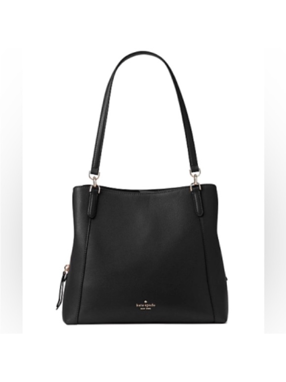 Kate Spade Jackson Medium Triple Compartment‎ Shoulder Bag Black Leather